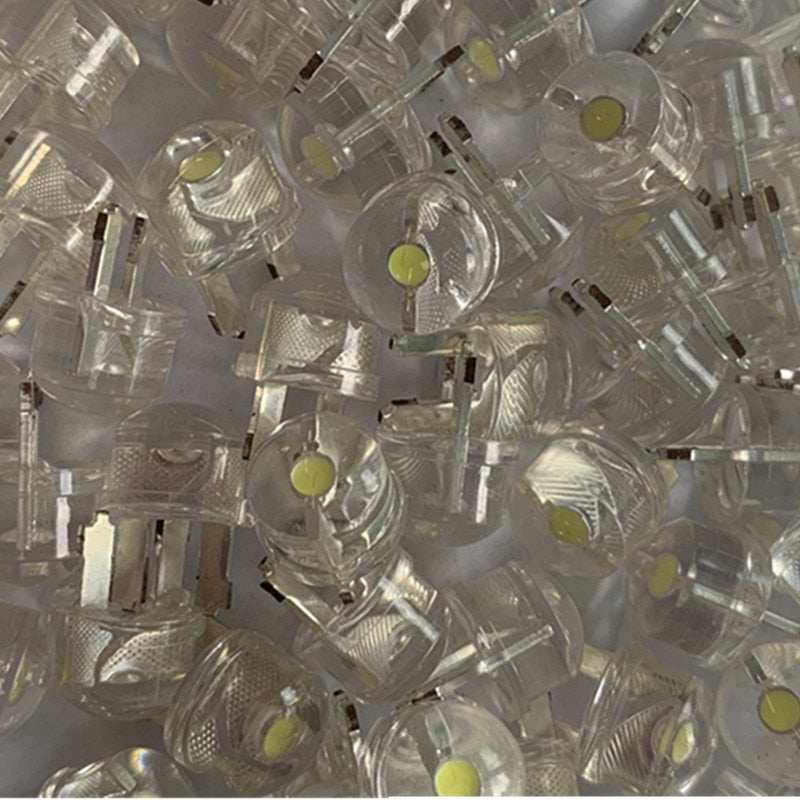 LED 8mm Straw Hat 20PCS 100PCS  Lamp Bead are White Cold Light 0.5W 0.75W  Big chips F8MM Hight Power Hat Light-emitting Diode