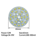 5pcs/lot 12W 50mm 58mm 65mm 85mm 100mm SMD5730 Brightness Light Board Led Lamp Panel PCB With LED For Ceiling Light