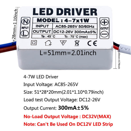 LED Driver 300mA 1-3w 4-7w 8-12w 12-18w 18-25w 25-36w LED Constant Current Driver Power Unit Supply For LED Bulb Transformers