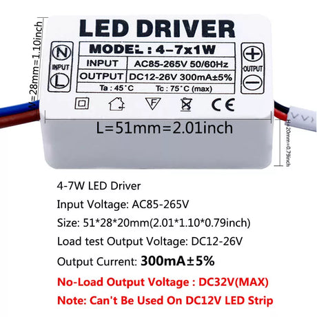 LED Driver 300mA 1-3w 4-7w 8-12w 18w 20w 18-25w 25-36w LED Constant Current Driver Power Unit Supply For Driver LED Transformer