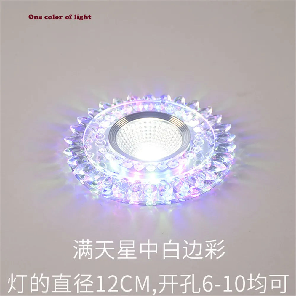 Modern Glass Crystal Garland Led Indoor Downlight for Living Room Kitchen restaurant Ceilings colorful Lighting Bull'S Eye Lamp