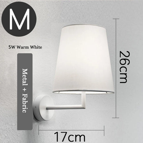 American Classic Fabric Wall Lamp Nordic Retro Led Bedside Light Indoor Bedroom living room sofa Corridor Stairs Decors Sconce