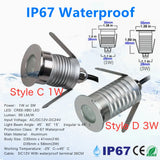 1W / 3W Recessed LED Underground Light (IP67 Waterproof, 12V) - Outdoor Deck & Pathway Lamp
