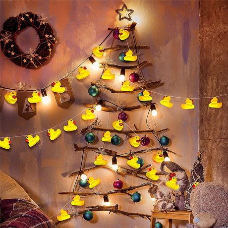 Mini Yellow Duck LED String Light Glow Indoor Outdoor Xmas Wedding Party Battery Operated LED Fairy Light