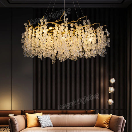 Crystal Ceiling Chandelier Led Luxury Indoor Lighting Home Decoration For Living Room Bedroom Large Hanging Chandeliers Gold