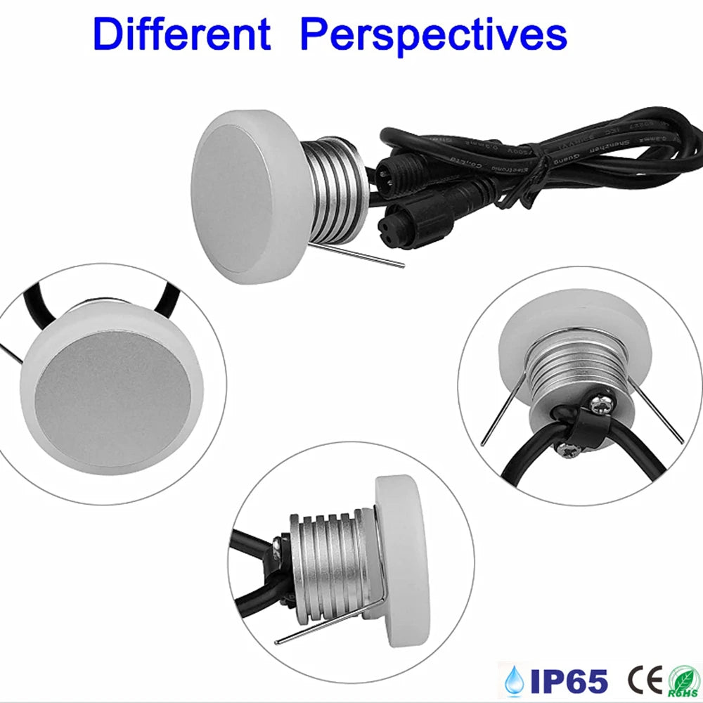 DC 12V 1W Waterproof IP67 LED Stair & Wall Light - Outdoor Step Lamp for Garden & Balcony