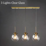 Amber Smoke Gray Clear Glass Pendant Lamp LED Hanging Light for Dining Room Table Kicthen Island Bedroom Bedside Lighting
