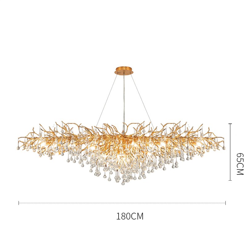 Postmodern Art Gold Crystal Led Chandeliers Luxury Dining Room Lamps Villa Living Room Bedroom Hotel Indoor Lighting Suspension