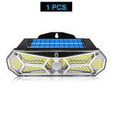 Solar Lights Outdoor Motion Sensor 158LEDs IP65 Waterproof Super Bright Solar Wireless Wall Lamp with 3Modes and 8Wide Angle