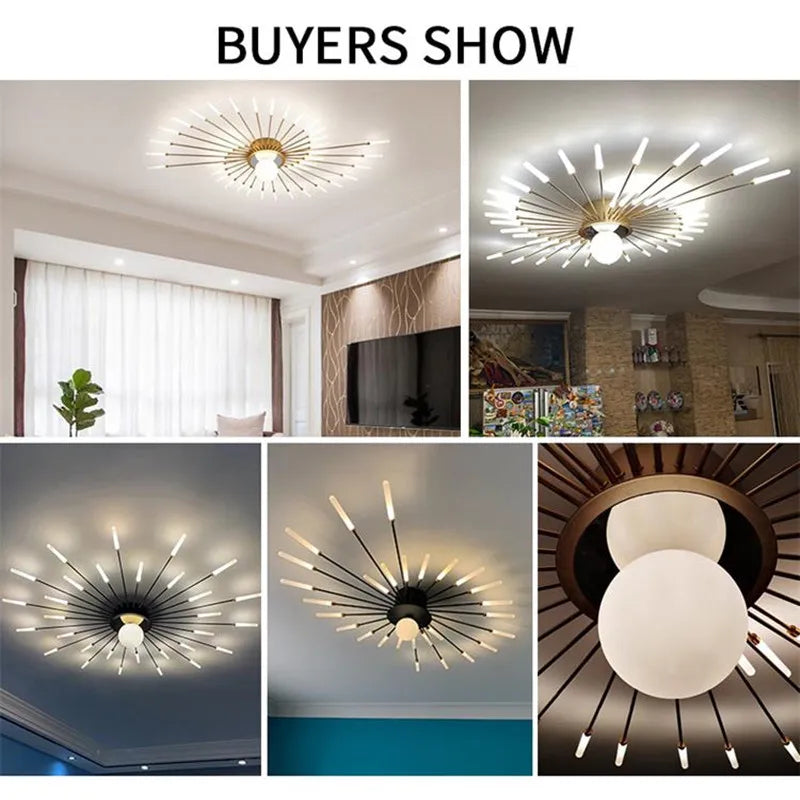 2025 New Creative fireworks Modern led Chandelier For Studyroom Bedroom Kitchen hall Lighting Decor Indoor Lamp Warm Home Lustre