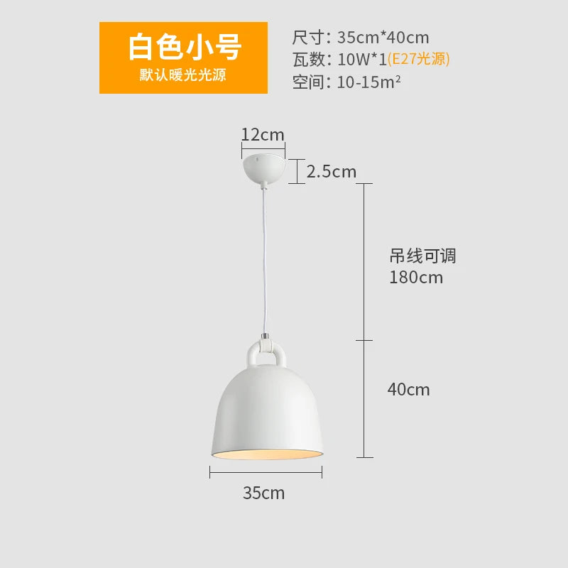 Denmark Bell Shape Pendant Light Modern dining room Hanging lamp Resin Fixtures Living Room Loft Industrial Home Decor&#39;s Luminaire