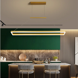 Rectangular chandelier Aluminum LED deco design Nordic style lamp Acrylic for Indoor bedroom Kitchen Island gold chandelier