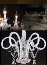 Modern Crystal Hanging Chandelier Lighting For Living Room Hotel Hall K9 Luxury grade crystal white Arm Transparent Body Villa