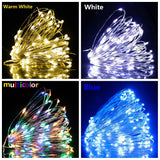 Remote Control Fairy Lights Copper Wire Timer LED String Lights Garland Christmas Decoration Lights USB Battery Powered 5/10/20M
