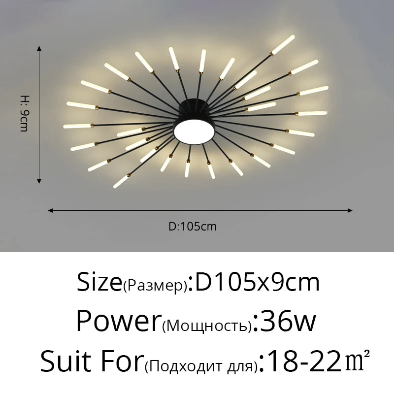 2025 New fireworks led Chandelier For Living Room Bedroom Home chandelier Modern Led Ceiling Chandelier Lamp Lighting chandelier