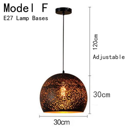 Vintage Pendant Lamp Black Iron Etching Lampshade Bar/Teahouse/Restaurant Indoor Lighting American Creative E27 Pendant Lights