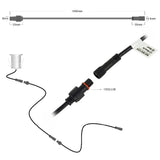 6-Pack 2-Pin Waterproof IP67 LED Extension Cables - 1 Meter (100cm) Male to Female DC Connector
