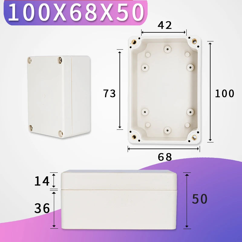 Outdoor Waterproof Plastic Junction Box (Black & White) - IP-Rated Plastic Enclosure & Electronics Project Instrument Shell Case