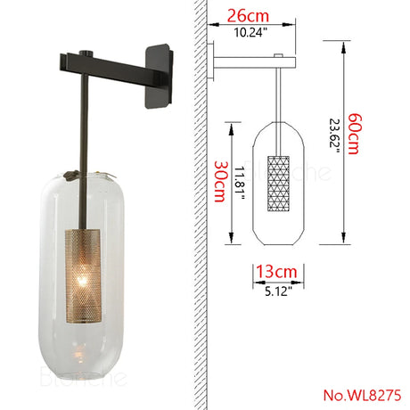 Modern Glass Wall Lights Led Metal Lamps Nordic Wall Lamps for Bathroom Bedroom Living Room Home Lights Loft Fixtures Luminaire