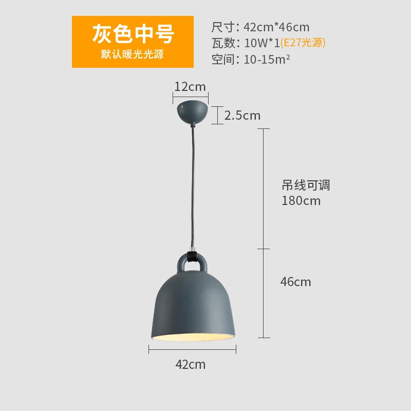 Denmark Bell Shape Pendant Light Modern dining room Hanging lamp Resin Fixtures Living Room Loft Industrial Home Decor's Luminaire