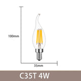 Vintage LED Filament Bulbs C7 C35 T20 G40 - 4W 6W Dimmable E14 E12 Decorative Ampoule