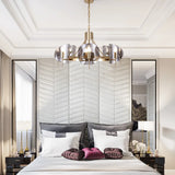 Postmodern creative living room chandelier personality fashion restaurant bedroom villa duplex floor glass chandelier E14