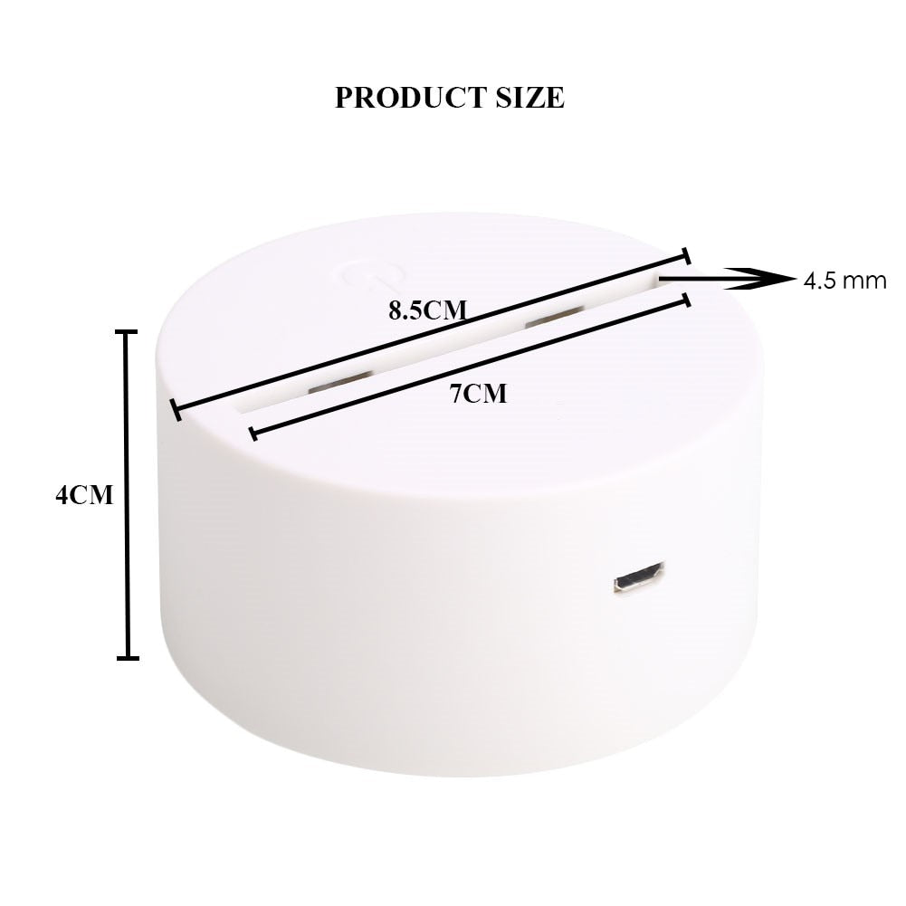 Acrylic 3D LED Lamp Base Table Night Light Base LED 7 Color-Adjust ABS USB Remote Control Lighting Accessories Bulk Wholesale