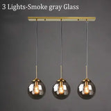 Amber Smoke Gray Clear Glass Pendant Lamp LED Hanging Light for Dining Room Table Kicthen Island Bedroom Bedside Lighting