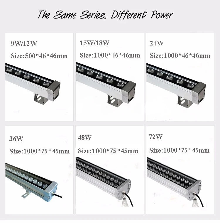 12w 50cm LED Wall Washer Light Linear Bar Floodlight Outdoor Wall Lamp Landscape Light IP65 Waterproof Pure/Warm White