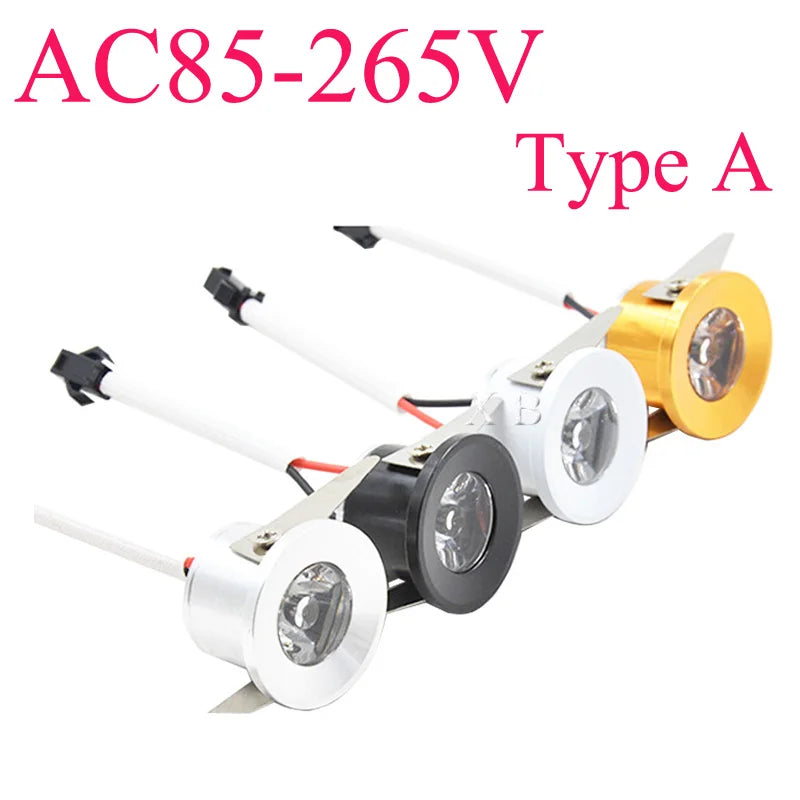 1W 3W Led recessed cabinet mini spot light 110V 220v downlight 12v dc jewelry show Include Led Driver 4000K Ceiling light lamp