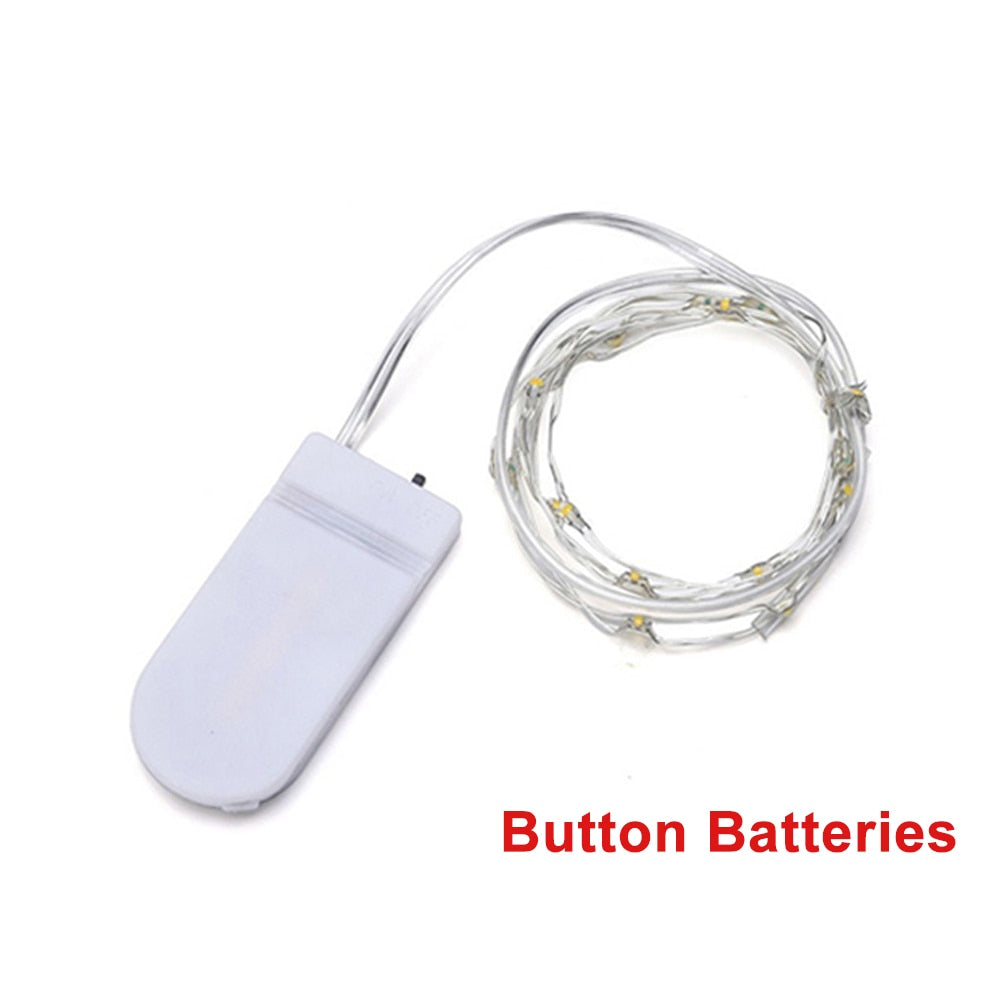 Fairy Lights Copper Wire LED String Lights Christmas Garland Indoor Bedroom Home Wedding New Year Decoration USB Battery Powered