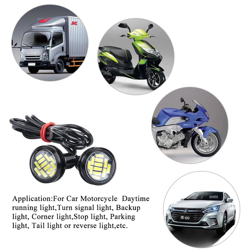 1Pcs Car led Hawkeye Lights 12 LED Grille Signal Lights 23mm led Eagle Eye lamp DRL Daytime Running Light for car motorcycle 12v