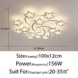 Modern LED Chandelier White/Black Dimmable Indoor Lighting For Bedroom Hall Living Children's Room Acrylic Fixture Lamps