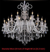 Modern Crystal Hanging Chandelier Lighting For Living Room Hotel Hall K9 Luxury grade crystal white Arm Transparent Body Villa