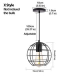 Retro Industrial Pendant Light Nordic Black Metal Cage Lighting Fixtures Iron Loft Cage Kitchen Vintage Adjustable Hanging Lamps