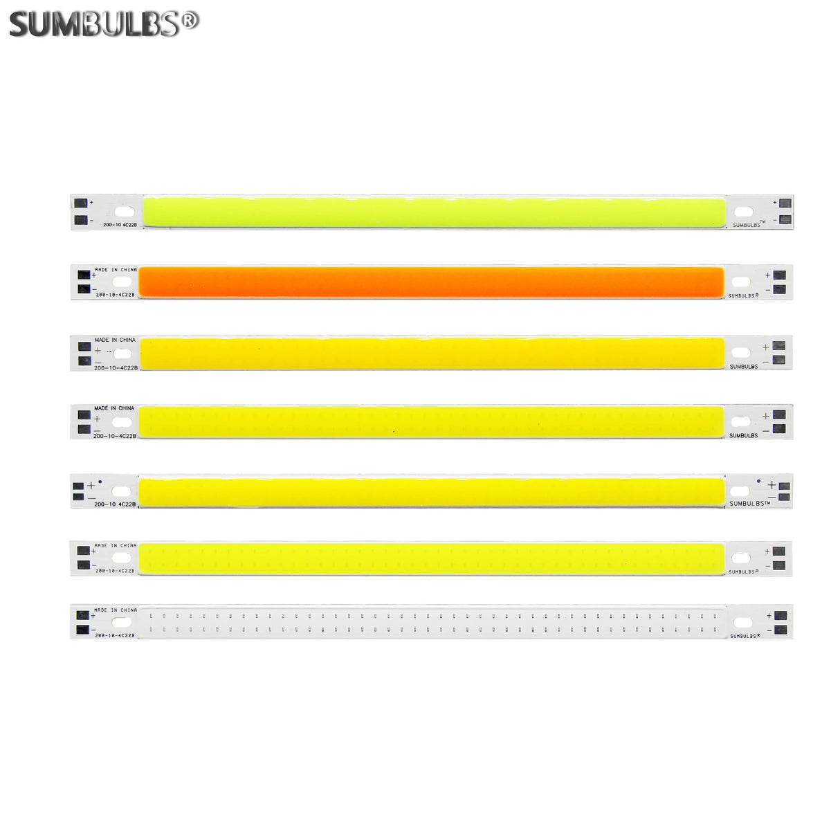 LED 200*10mm DC 12V LED COB Bar Light Strip Source 10cm 10W Lamp Blue Green Red Warm Cool White Yellow LED 200mm COB Bulb