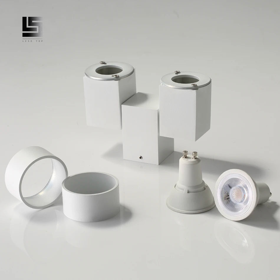 Indoor led downlight led gu10 180 adjustable double surface mount spotlight white/ black ceiling light