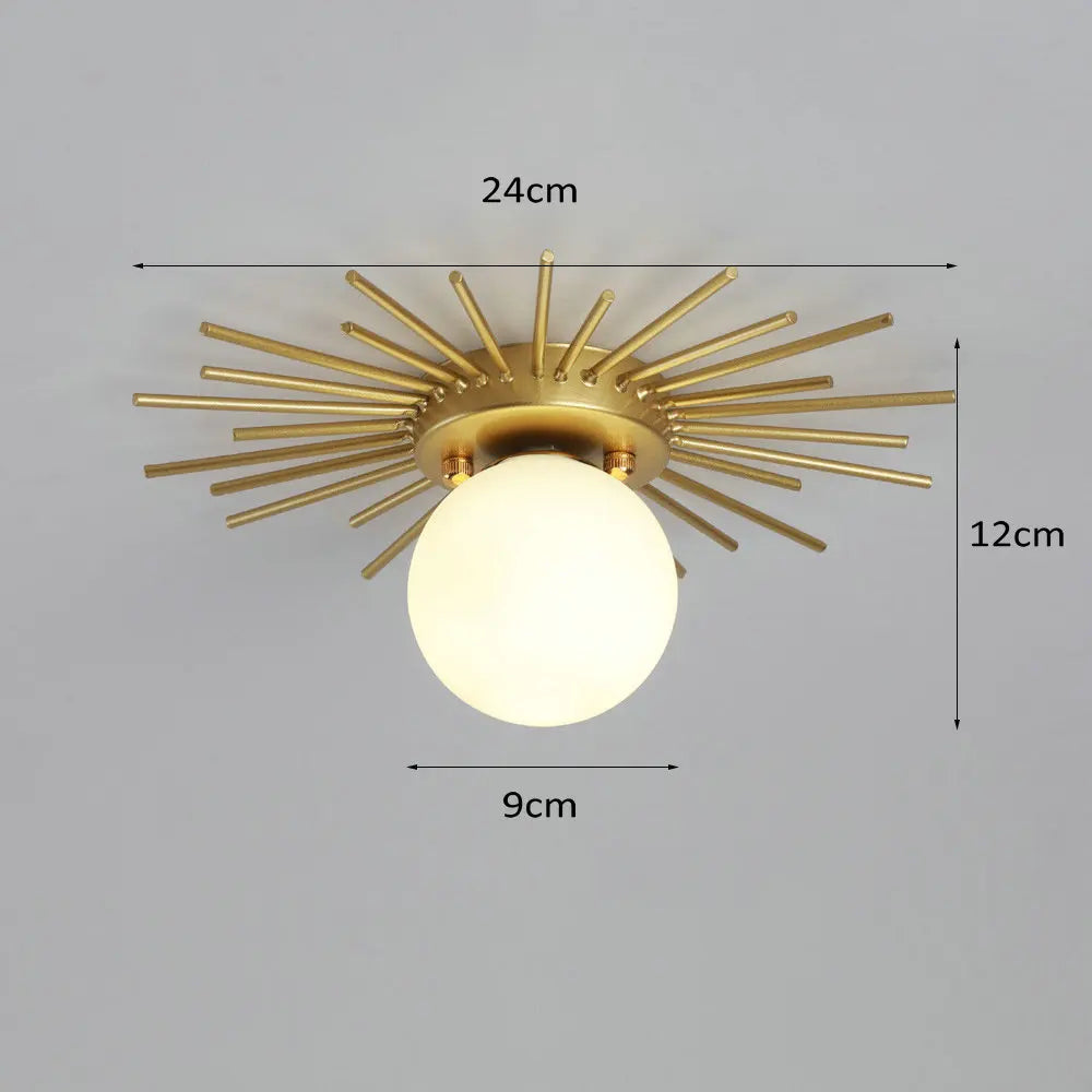 Modern Gold Ceiling Lamp Entrance Corridor Hallway Lamps Surface Mount Glass Ceiling Light G9 Bulb LED Indoor Lighting Fixtures
