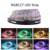 SMD 5050 RGB LED Strip Waterproof 5M 300LED DC 12V 24V CCT RGBCCT  RGBW RGBWW WHITE WARM WHITE NW Fita LED Light Strips Flexible