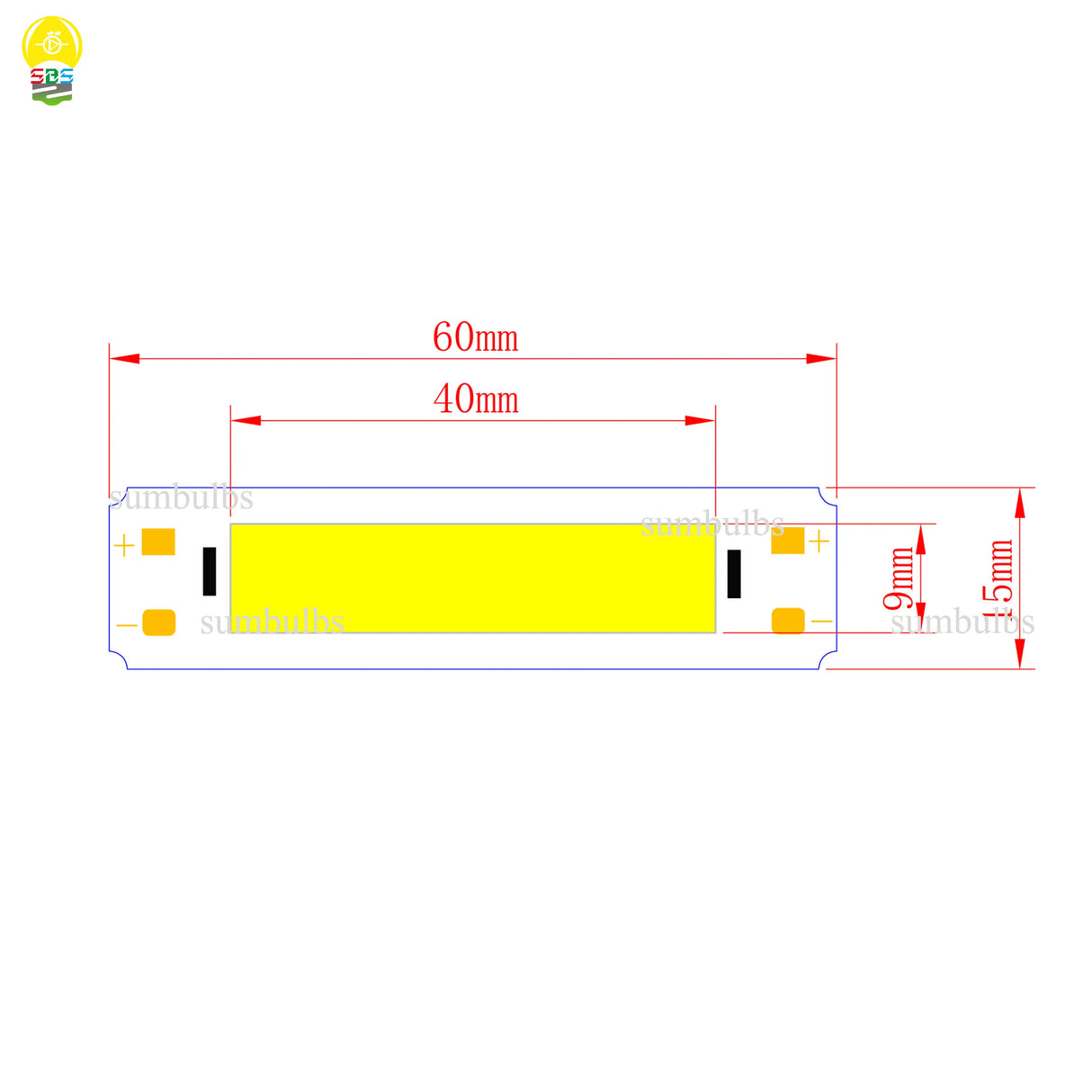 60x15mm USB LED COB Light Source (DC 5V, 2W) - Warm & Cold White Light Strip Module