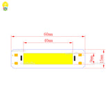60x15mm USB LED COB Light Source (DC 5V, 2W) - Warm & Cold White Light Strip Module