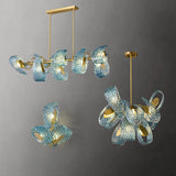 2026 Postmodern Copper Glass Chandelier - Blue Beauty Luxury Dining Room Light