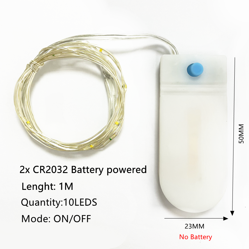 Led Strings Garland Fairy Lights Copper Wire 1M 2M 5M10M Battery Lighting Garland for Christmas Bedroom Wedding Party Decoration