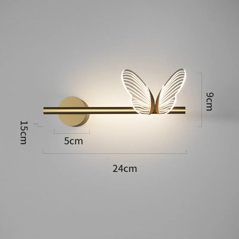 Butterfly LED Pendant Wall Lights Nordic Indoor Lighting Ceiling Lamp Bedside Lamp Hanging Lamps Modern Living Room Decoration