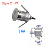 1W / 3W Recessed LED Underground Light (IP67 Waterproof, 12V) - Outdoor Deck & Pathway Lamp