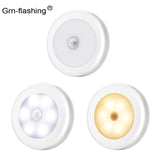 6 LED Motion Sensor Night Light - Wireless PIR Infrared Battery Powered Lamp