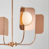 LEAF Chandelier Europe Lustre's  Milky Glass ball lamp Metal Leaves G9 Led Luxury Living Room Rose Gold/gold chandelier lighting