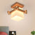 Japanese Warmly Home Cottage Tatami Wood Ceiling Lamp Led With Glass Lampshade Corridor Hallway Balcont E27 Modern Ceiling Light