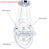 Luxury Large 5 Rings Led Round Crystal Chandelier light Spiral Pendant Lamp Modern Chandelier Light Fixtures Stair Hotel Lamp