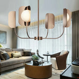 LEAF Chandelier Europe Lustre's  Milky Glass ball lamp Metal Leaves G9 Led Luxury Living Room Rose Gold/gold chandelier lighting